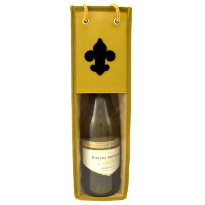 180529-BK-WINE BOTTLE HOLDER FDL GOLD METALLIC W / BLACK FDL